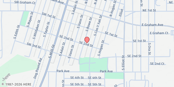 Map showing Redemption House of Prayer at 405 SE 2nd St, Pryor, OK