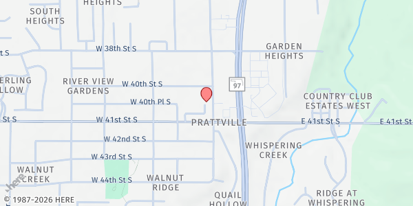 Map showing MatterMart at 4010 S. 113th W. Ave., Sand Springs, OK