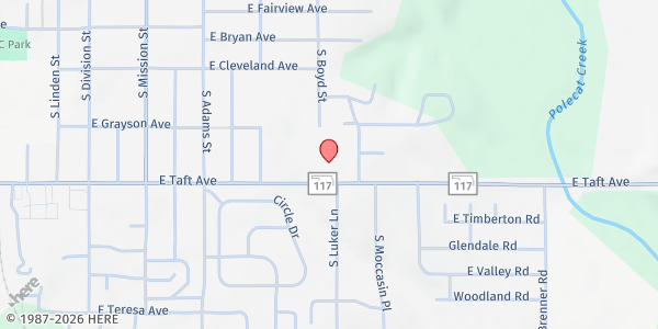 Map showing Sapulpa Methodist Church at 1401 E. Taft Ave., Sapulpa, OK