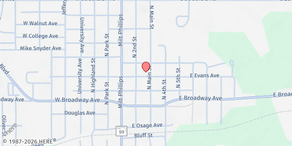Map showing Community of Friends Food Pantry at 401 N. Main St., Seminole, OK