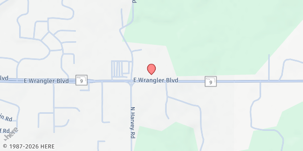 Map showing Glad Tidings Assembly of God at 1609 E Wrangler Blvd, Seminole, OK