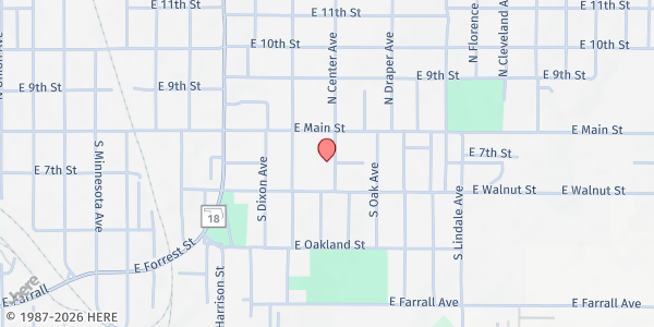 Map showing Legacy Parenting Center Inc. at 126 S Center St, Shawnee, OK