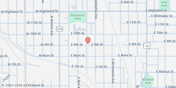Map showing Salvation Army - Shawnee at 200 E 9th St, Shawnee, OK