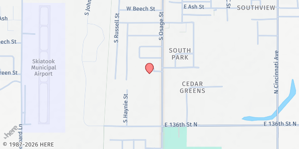 Map showing Heaven Sent at 1500 S Osage, Skiatook, OK