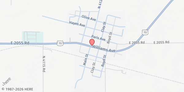 Map showing S&B Food Pantry at US-70, Soper, OK