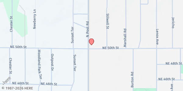 Map showing Saint Luke Baptist Food Pantry at 10001 NE 50th St., Spencer, OK