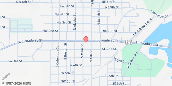 Map showing Victory Worship Center at 23725 US-271, Spiro, OK