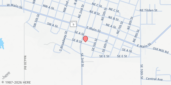 Map showing SFA Waymaker Food Pantry at 303 SE B St., Stigler, OK