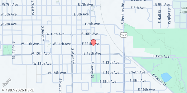 Map showing Salvation Army of Stillwater at 1101 S Lowry St, Stillwater, OK