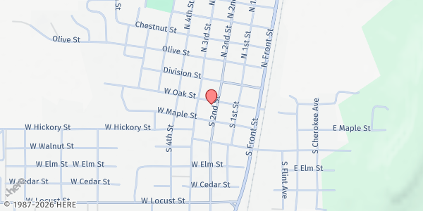 Map showing Adair County Resource Center, Inc. at 302 B W. Locust, Stilwell, OK