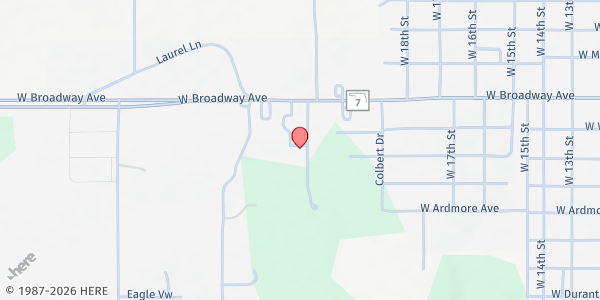 Map showing Murray County Nutrition Center at 728 Cambridge Dr., Sulphur, OK