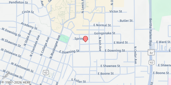 Map showing Bread of Life Food Pantry - Tahlequah at 325 E Ward St, Tahlequah, OK