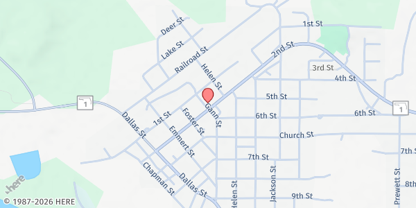 Map showing Catholic Charities Rural Outreach / LeFlore Co Talihina at 501 2nd St., Talihina, OK