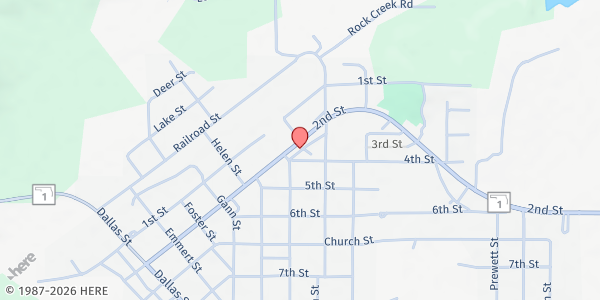 Map showing Kiamichi Valley Ministerial Alliance, Inc. at 900 2nd St. Ste 18, Talihina, OK