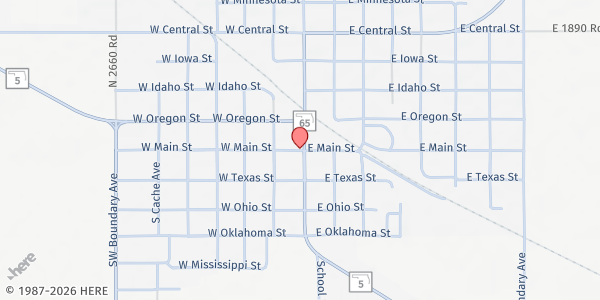Map showing Temple Area Food Pantry at 101 N. Commercial Ave., Temple, OK