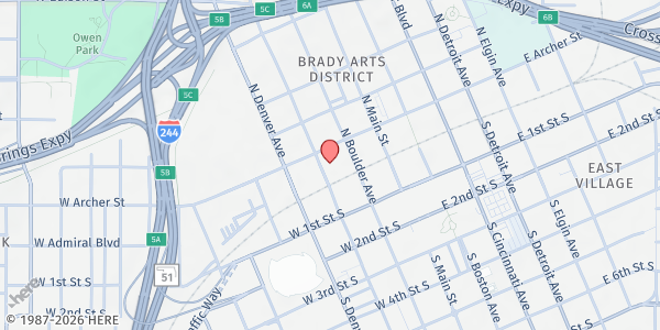 Map showing Atlas School at 15 N Cheyenne Ave, Tulsa, OK