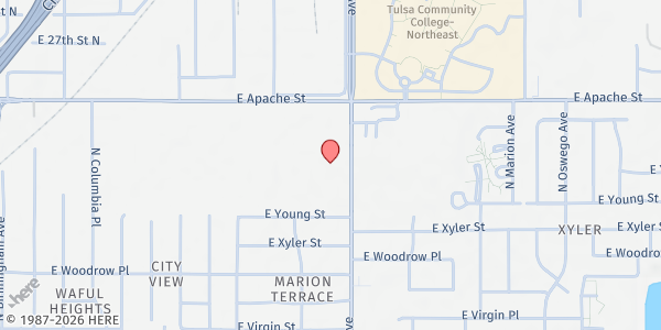Map showing Catholic Charities of Eastern OK - The Market at 2450 N. Harvard Ave., Tulsa, OK