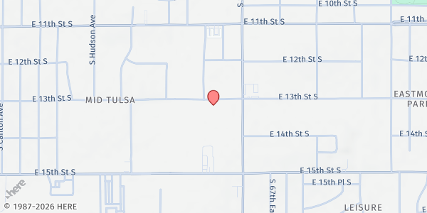 Map showing Christ For Humanity - Tulsa at 6314 E 13th St, Tulsa, OK