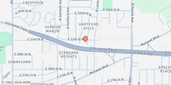 Map showing Church in Power at 732 East 31st St. N., Tulsa, OK