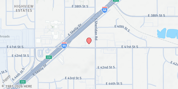 Map showing Coffee Bunker (Veterans Only) at 6365 E. 41st St., Tulsa, OK