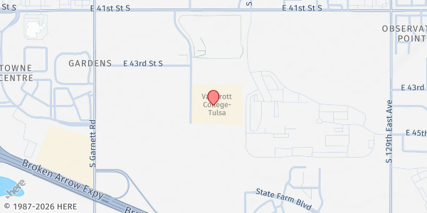 Map showing Dove Science Academy at 4343 S 118th E. Ave, Tulsa, OK