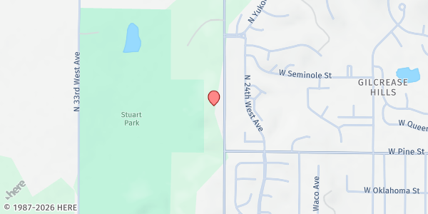 Map showing Life Change Community Outreach at 1616 N. Gilcrease Museum Rd., Tulsa, OK