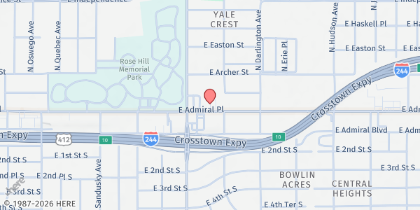 Map showing Manna House at 4921 E. Admiral Pl., Tulsa, OK