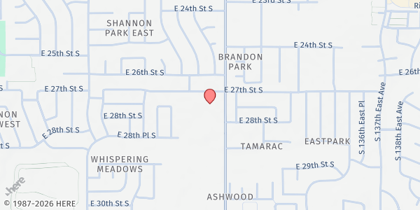 Map showing St. Thomas More Catholic Church at 2720 S. 129th E Ave., Tulsa, OK