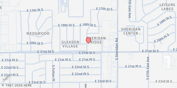 Map showing Tulsa Community Service Center at 2015 S. Lakewood Ave., Tulsa, OK