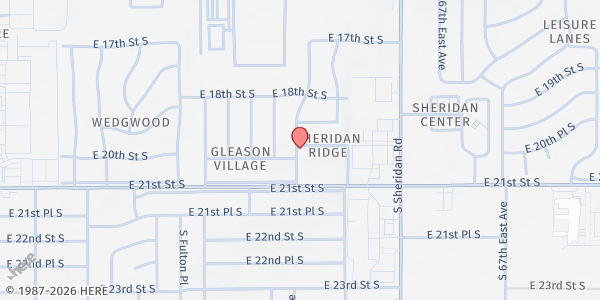 Map showing Tulsa Community Service Center at 2015 S. Lakewood Ave., Tulsa, OK