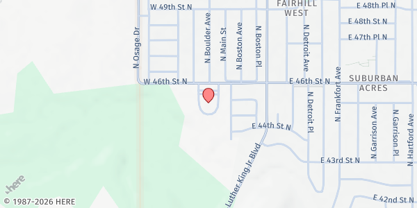 Map showing Tulsa Dream Center - Main Location at 200 West 46th St N, Tulsa, OK