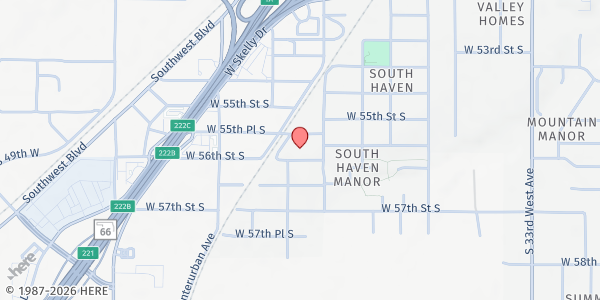 Map showing Tulsa Dream Center - West Campus at 4122 W. 55th Pl., Tulsa, OK