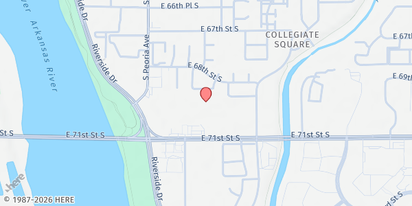 Map showing Tulsa Harvest House at 1439 E. 71st St., Tulsa, OK