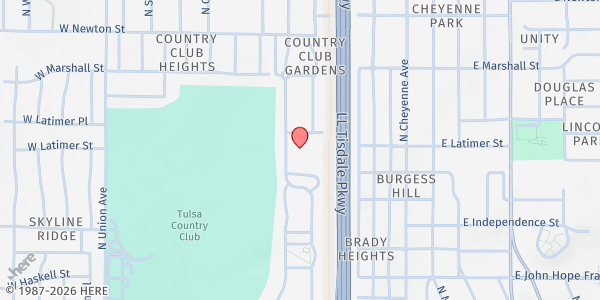 Map showing Tulsa Housing Authority - Country Club Gardens at 959 Country Club Dr, Tulsa, OK