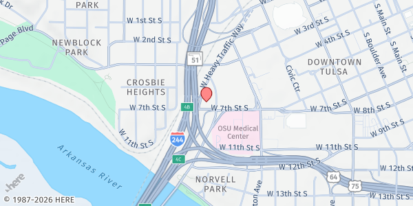 Map showing Tulsa Housing Authority - Hewgley Terrace at 420 S Lawton Ave, Tulsa, OK