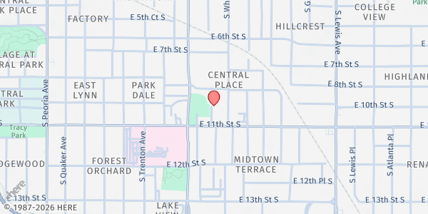 Map showing Tulsa Housing Authority - Murdock Villa at 828 S Wheeling Ave, Tulsa, OK