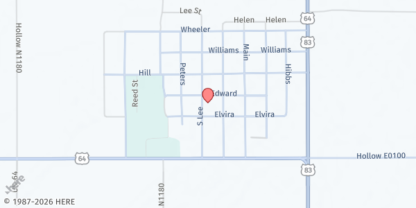 Map showing Turpin Community Food Pantry at 217 S Lee, Turpin, OK