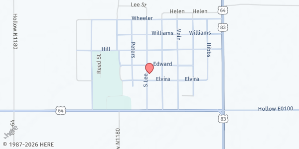 Map showing Turpin Community Food Pantry at 217 S. Lee St., Turpin, OK