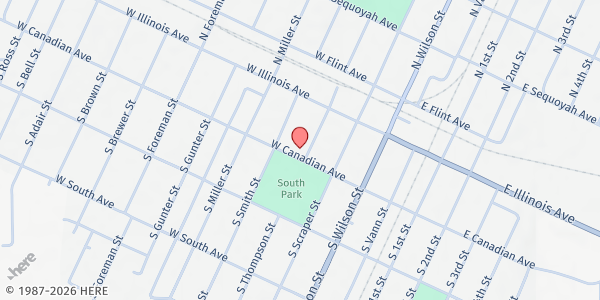 Map showing First United Methodist Church Vinita at 314 W Canadian Ave, Vinita, OK