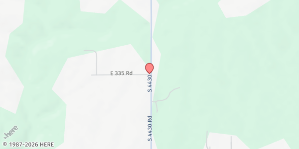 Map showing New Life Foursquare at 442989 E 335, Vinita, OK