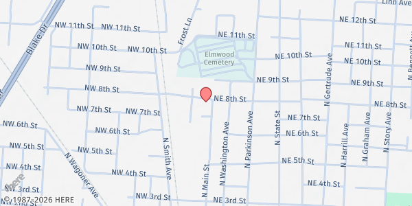 Map showing Wagoner Area Neighbors at 100 NE 8th St, Wagoner, OK