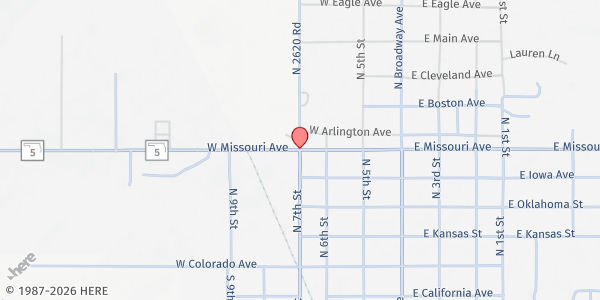 Map showing First Baptist Church at 2006 W. Missouri, Walters, OK