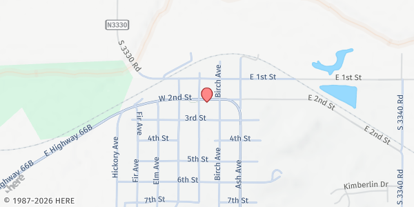 Map showing Wellston Church of Christ Acts of Love Food Pantry at 313 2nd St, Wellston, OK
