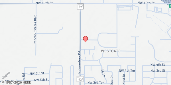 Map showing Manna Pantry at 620 N Cemetery Rd, Yukon, OK