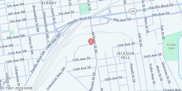 Map showing Chance Recovery - Jackson at 1100 Jackson St. SE, Albany, OR