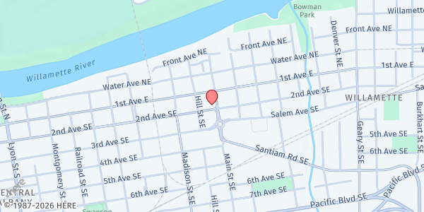 Map showing Fish of Albany at 1035 SE 2nd Avenue, Albany, OR