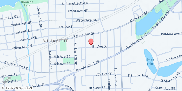 Map showing Salvation Army Albany at 345 Columbus Street SE, Albany, OR