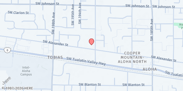 Map showing SVDP - St. Elizabeth Ann Seton at 3145 SW 192nd Ave, Aloha, OR