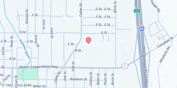 Map showing Community Connection of Baker County at 2810 Cedar St, Baker City, OR