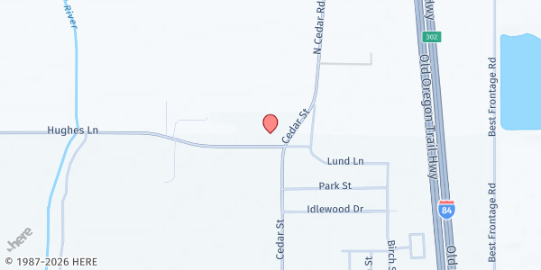 Map showing Northeast Oregon Compassion Center at 1250 Hughes Lane, Baker City, OR